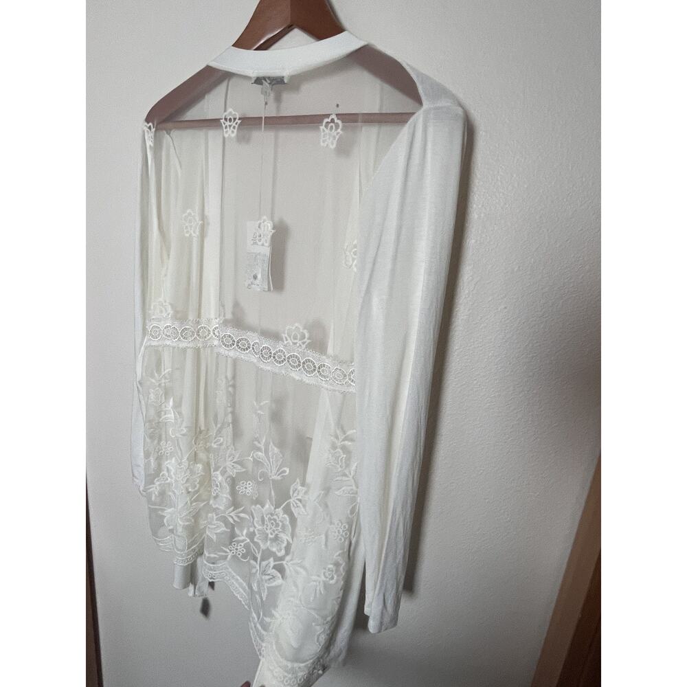 NWT Loggia De Tessitori Women's Sz Large Ivory Cream Lace Lightweight Cardigan - Picture 5 of 8